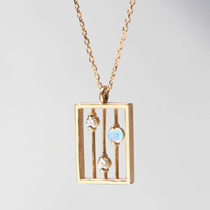 <b>Delicate</b> Design Hot Selling Jewelry Counting Frame Opal CZ Sterling Silver Gold Plated Wholesale Pendant Gift - Product Image 3