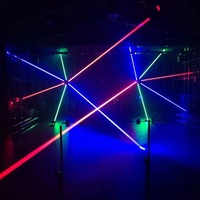 Système d'éclairage de scène professionnel Lotus 6x2W RGB Laser magique roulant + Base LED Contrôle DMX512 Dimmable Lumière du jour IP33 Ra80 DJ