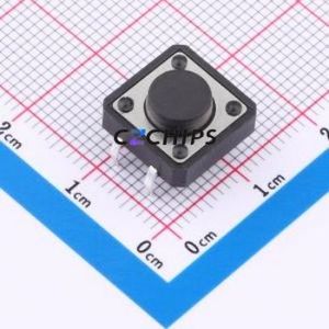 BX-TS-26-121255CJ Tactile Switch Through hole-4P,12x12mm Switch Single Pole Single Throw Round Button 2.6N Through Hole - Product Image 1