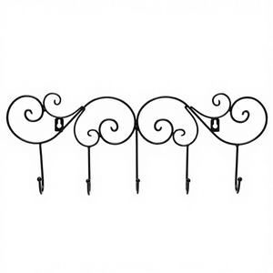 Vintage Wire Design Wrought Iron Metal Adjustable Wall Hooks Black Coated <b>for</b> Home Living Room Bathroom Decorations <b>Clothing</b> - Product Image 1