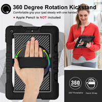 Untuk iPad 9.7 casing kasar dengan 360 derajat rotasi tali tangan silikon pada harga pabrik
