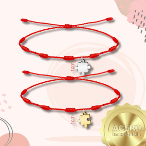 2 pezzi bracciali con perline da 7 nodi per coppie o amici ciondolo in acciaio inossidabile incluso - Product Image 4