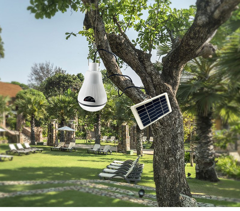 HpLive Lot de 4 lampes solaires LED rechargeables avec panneau solaire pour intérieur et extérieur, randonnée, camping, tente, pêche, éclairage 110 lm-3,6 V