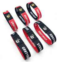 Bracelets promotionnels personnalisés en polyester extensible, imprimés par transfert thermique, imitation tissée antique, avec logo sur mesure