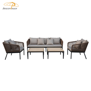 Mobilier d'extérieur en aluminium imperméable ensemble <span class=keywords><strong>de</strong></span> canapés <span class=keywords><strong>de</strong></span> loisirs 4 pièces balcon coin rotin canapé <span class=keywords><strong>de</strong></span> <span class=keywords><strong>jardin</strong></span> pour cour piscine - Product Image 3