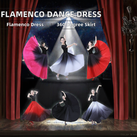 Robe de danse flamenco pour femmes, jupe tutu 360 540 720 degrés, costume de scène
