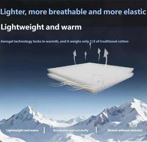 Isolamento Térmico Ecológico Impermeável Leve Superfície Hidrofóbica Aerogel Fibra de Poliéster Enchimento Mantém Quente Molhado - Product Image 4