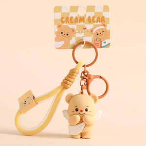 Porte-clés pendentif en plastique d'ours en <span class=keywords><strong>beurre</strong></span> <span class=keywords><strong>de</strong></span> dessin animé créatif et gracieux pour les couples; <span class=keywords><strong>petit</strong></span> ornement <span class=keywords><strong>de</strong></span> sac grande petite idée <span class=keywords><strong>de</strong></span> cadeau - Product Image 6