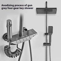 Gun Gray Set keran Pancuran aluminium pembawa pesawat persegi multifungsi tersembunyi untuk apartemen & Rumah Sakit