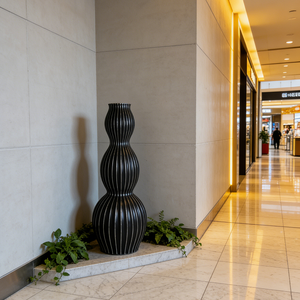 Ensemble de 3 vases en verre mosaïque argenté scintillant - Décoration cylindrique haute pour <span class=keywords><strong>couloir</strong></span> d'hôtel et espace commercial - Product Image 6