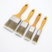 Pinceaux à peinture en bois OEM à prix abordable, manche en queue de castor verni de 1 pouce, pour travaux industriels et bricolage mural