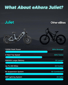 Bicicleta eléctrica de montaña eAhora Juliet con llantas gruesas de 20 pulgadas, 7 velocidades, motor en el buje trasero, freno de disco hidráulico, bicicleta todoterreno para adultos. - Product Image 2