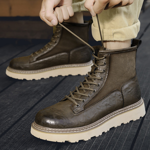 <span class=keywords><strong>Bottes</strong></span> à lacets en cuir microfibre de qualité pour hommes, durables, élégantes, au design classique, chaussures habillées très vendues, autres <span class=keywords><strong>bottes</strong></span> pour hommes - Product Image 3