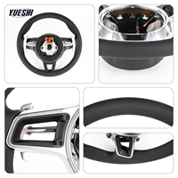 Volant en cuir noir de qualité supérieure à six rivets pour Porsche Panamera Cayenne Macan 718 911 Boxster Cayman