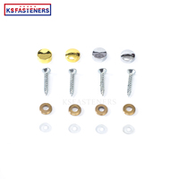 Bouchons à vis ronds décoratifs en verre doré brillant de 10 mm et 12 mm, tête plate plaquée zinc, prêts à être expédiés, bouchons à vis en cuivre effet miroir