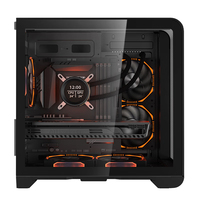 Boîtier de PC de jeu Lovingcool à trois côtés en verre trempé, tour moyenne, MATX ITX, boîtier de bureau pour ordinateur avec écran d'affichage de la température