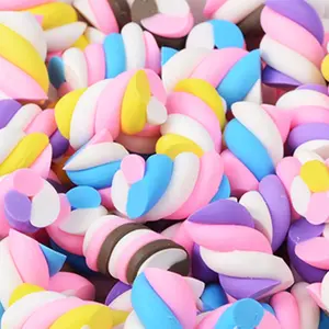 Kawaii Miniatur Polymer Clay Swirl Spun Sugar Clay Cabochons Versch önerung Candy für DIY Crafts Making Slime Scrap booking