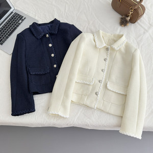 Veste courte tendance pour femmes de style coréen avec un design rétro, veste à manches longues - Product Image 5
