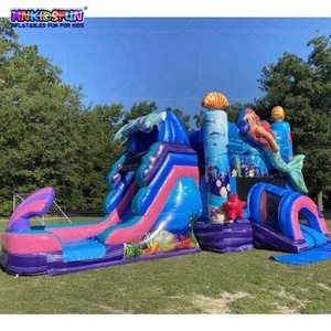 Cầu Trượt Nước Kết Hợp Lâu Đài Nhảy Nàng Tiên Cá Bơm Hơi Khổng Lồ Thương Mại - Product Image 2