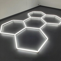 Lumière LED hexagonale pour garage, 6000K, design nid d'abeille, étanche, éclairage de plafond portable pour la maison, la salle de sport, le salon de coiffure