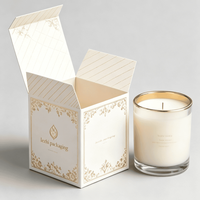 Caja de Regalo para Velas con Diseño Personalizado, Caja de Embalaje para Velas y Cremas Faciales, Caja de Cartón de 350 GSM Color Marfil para Cosméticos