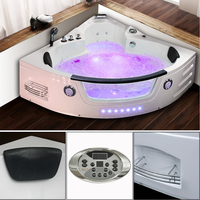 Mini-baignoire d'hôtel avec jets LED et massage, baignoire pour 2 personnes, bain à remous, spa, accessoires en acrylique