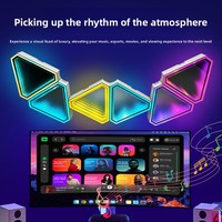 Lampada da Parete Triangolare RGB Attivata dal Suono, Lampada a Tunnel Infinito con Specchio Abissale in Acrilico, Pannello LED Decorativo Sincronizzato con la Musica