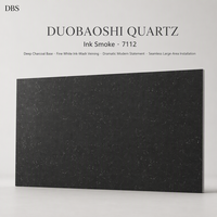 Plan de travail moderne en pierre de quartz grande dalle de la série Black Linear, épaisseur 15-30 mm, pour cuisine, sol et table