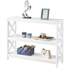 Cổ điển đơn giản bằng gỗ giao diện điều khiển Bảng 80cm hiện đại En Bois cho phòng khách Trắng & Đen lối vào hành lang & lối vào - Product Image 3