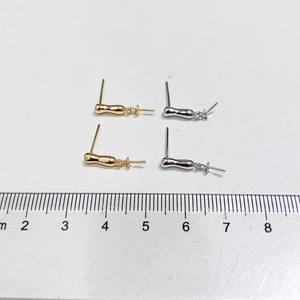 Boucles d'oreilles en argent S925 simples et tendance pour femmes, 22631, accessoires de bricolage avec perles rondes de 9 à 15 mm et support vide pour boucles d'oreilles - Product Image 4