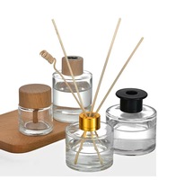 Bouteille diffuseur d'arômes en verre transparent de 100 ml en gros – Bouteille vide ronde pour parfum avec bâtonnets diffuseurs, sérigraphie, couleurs personnalisées