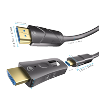 Câble à fibre optique blindé PVC noir 4K de 50 mètres, longueur personnalisée, haute vitesse, AOC, le plus vendu, pour projecteur et moniteur