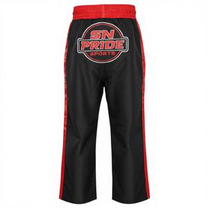 กางเกงคิกบ็อกซิ่งผ้าโพลีเอสเตอร์/ผ้าซาตินคุณภาพสูง เอวยางยืด สวมใส่สบาย เหมาะสำหรับฝึกซ้อมมืออาชีพ ยิวยิตสู MMA ซักได้ สำหรับผู้ชาย - Product Image 1