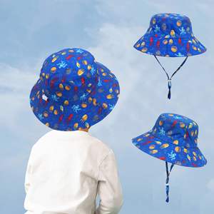 Xj7 Factory Summer Beach Children Fisherman <b>Hats</b> for <b>With</b> <b>String</b> Custom Logo Printed Boys and Girls Kids <b>Bucket</b> <b>Hat</b> - Product Image 4