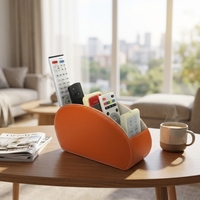 Boîte de rangement pour table de maquillage en cuir PU avec logo personnalisé LG8175, 5 compartiments, pour bureau/maison/salon, rangement pour télécommande de télévision
