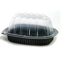 Récipient de boîte d'emballage blister portable en plastique pour micro-ondes avec poignée pour canard rôti ou poulet à emporter récipient d'emballage