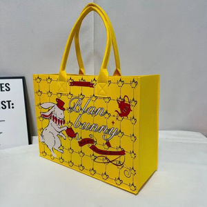 Sac de rangement en feutre de couleur jaune de marque privée de logo personnalisé en gros d'usine - Product Image 1