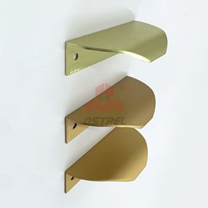 Finger Edge Pull Handles for Dresser Bedroom Kitchen Cabinet Aluminium Alloy Furniture Handle <strong>Knob</strong> Durable Modern Design Chrome - Product Image 4