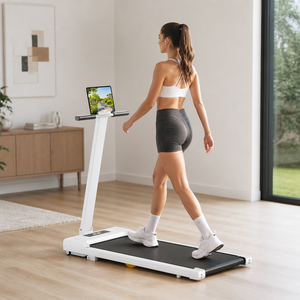 Caminadora Plegable FRS que Ahorra Espacio, Máquina de Ejercicio Compacta para el Hogar, Dispositivo Motorizado Portátil para Correr con Manillares de Seguridad - Product Image 5