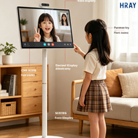 HRAY Layar Sentuh Portabel 32 Inci Android 13 10 Titik Sentuh untuk Kamar Tidur, Olahraga, Panggilan Video, Dukungan OEM ODM