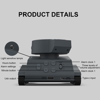 Vintage Panzerförmiger Wecker Kreatives Militärisches Schreibtisch-Ornament Dualer Alarm LED-Anzeige Nachtlicht für Jungen Geschenk Dekoration