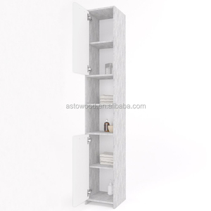 White Bathroom Cabinet Tall Unit Free Standing Storage <strong>Shelves</strong> Bath Furniture <strong>UK</strong> - Product Image 5