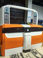 Chaise de bar escamotable invisible de luxe en ABS pour camping-car avec partition intégrée et TV relevable