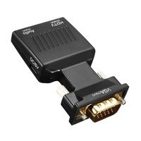 Adaptateur d'entrée VGA vers sortie HDTV avec câble audio et alimentation Micro USB, convertisseur en matériau ABS pour PC portable