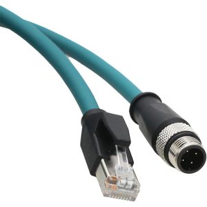 สายเคเบิลอีเธอร์เน็ต Cat5e แบบ D-Code ตัวผู้ 4 พิน รุ่น HangTon M12 สำหรับเชื่อมต่อเครือข่ายเซ็นเซอร์อุตสาหกรรม - Product Image 2