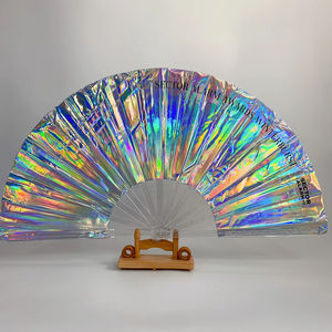 2024 nouveau Kung Fu pliant ventilateur artisanat cadeaux scène Performance danse fête photographie accessoires ventilateur Pvc Laser <span class=keywords><strong>Film</strong></span> ventilateur - Product Image 2