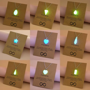 Brown Message Card Water Drop <strong>Star</strong> Heart <strong>Glow</strong> <strong>in</strong> <strong>the</strong> <strong>Dark</strong> Pendant Necklace Charm Fashion Jewelry - Product Image 1