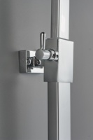 Ensemble de douche mural Azeta en chrome européen, colonne de douche carrée, mitigeur, robinet, ensemble de douche à pluie pour salle de bain