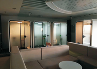 Cabine de réunion insonorisée professionnelle moderne en aluminium pour studio, bureau, hôtel, usage professionnel, enregistrement acoustique pour 6 personnes