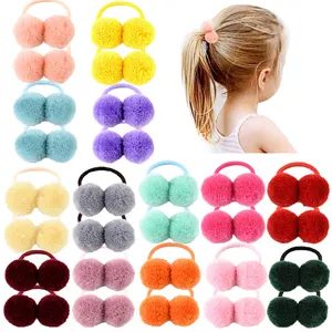 1.4 "Baby Meisjes Haartouw Schattige Ronde Bal Rubberen Band Kids Vrouwen Elastische Haarbanden Hoofddeksels Geschenken Foto Rekwisieten